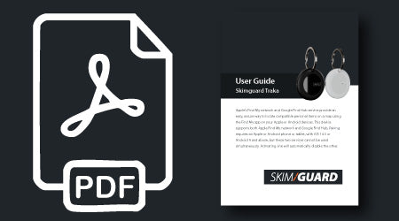 PDF icon next to a Skim Guard user guide on a dark background